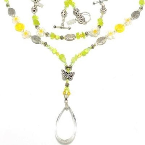 Handmade Jewelry Set by Surdigirl - Jewelry Set - Acrylic Teardrop,  Art Beads - Picture 1 of 13